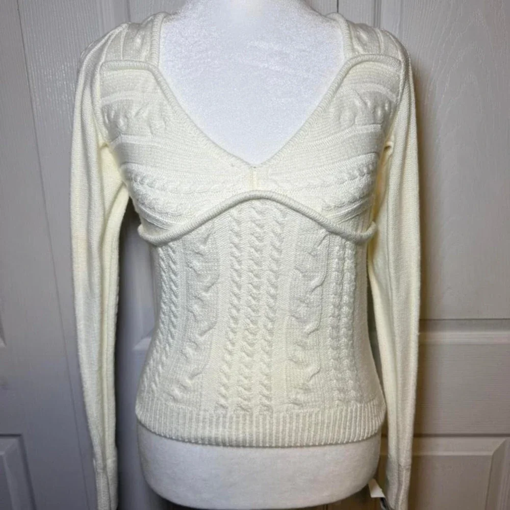 Majorelle‎ Fallone Knit Ivory Sweater Size Medium_3